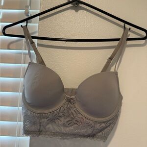 Xhilaration Gray Lace Detail Bra